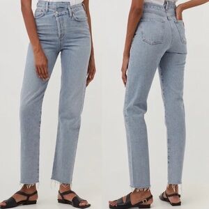 Agolde Criss Cross Straight Jeans Light Wash Size 24